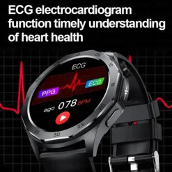 E480 Smart Watch 1.43 inch Smartwatch Fitness Running Watch Bluetooth ECG+PPG Temperature Monitoring Pedometer Compatible with Android iOS Women Men Long Standby Hands-Free Calls Waterproof IP 67