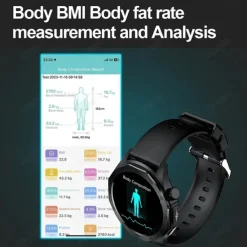 E480 Smart Watch 1.43 inch Smartwatch Fitness Running Watch Bluetooth ECG+PPG Temperature Monitoring Pedometer Compatible with Android iOS Women Men Long Standby Hands-Free Calls Waterproof IP 67