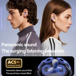 Ear Clip with Wireless Charging Case Hands Free Telephone Driving Bluetooth 5.3 Sports Ergonomic Design Stereo for Workout