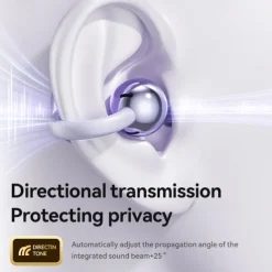 Ear Clip with Wireless Charging Case Hands Free Telephone Driving Bluetooth 5.3 Sports Ergonomic Design Stereo for Workout