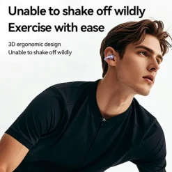 Ear Clip with Wireless Charging Case Hands Free Telephone Driving Bluetooth 5.3 Sports Ergonomic Design Stereo for Workout