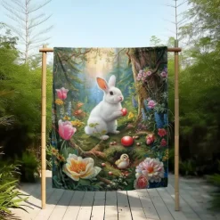 Easter Day Bunny Rabbit Pattern Throws Blanket Flannel Throw Blankets Warm All Seasons Gifts Big Blanket