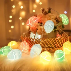 Easter Egg String Lights LED Fairy Light 1.5m 10LEDs Cracked Egg Garland Light Battery Powered Christmas Family Party Holiday Decoration
