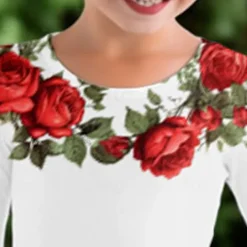 Easter Girls' 3D Floral Graphic Butterfly Dress Long Sleeve 3D Print Summer Fall Vacation Sports & Outdoor Daily Cute Casual Beautiful Kids 3-12 Years Casual Dress A Line Dress Above Knee Regular Fit