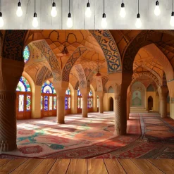 Eid Mubarak Ramadan Hanging Tapestry Inside Mosque Wall Art Large Tapestry Mural Decor Photograph Backdrop Blanket Curtain Home Bedroom Living Room Decoration