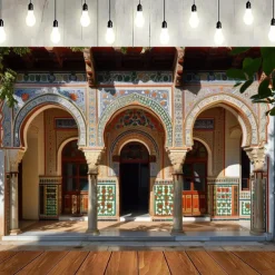 Eid Mubarak Ramadan Hanging Tapestry Inside Mosque Wall Art Large Tapestry Mural Decor Photograph Backdrop Blanket Curtain Home Bedroom Living Room Decoration