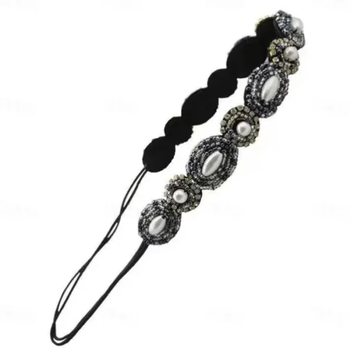 Elastic Beaded Headbands Beads Crystal Rhinestone for Women amp Girls
