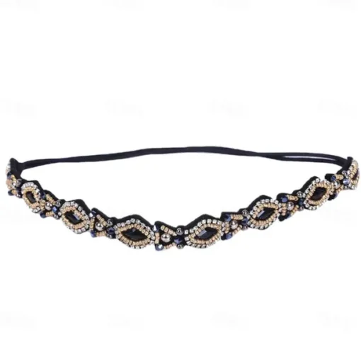 Elastic Beaded Headbands Beads Crystal Rhinestone for Women amp Girls