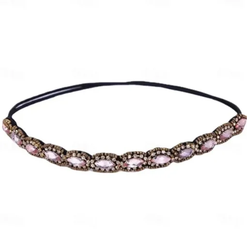 Elastic Beaded Headbands Beads Crystal Rhinestone for Women amp Girls