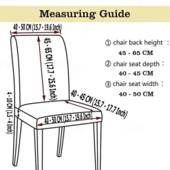 Elastic Dining Chair Cover Stretch Removable Washable Short Jacquard High Back Dining Chair Cover Protector Seat Slipcover