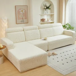 Elastic Jacquard Fabric Sofa Cover Stretch Couch Cover Sectional L Shape Sofa Slipcover Corner Case for Living Room 1/2/3/4 Seat
