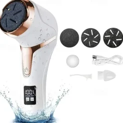 Electric Callus Remover For Feet With Dander Vacuum Cleaner Rechargeable Foot Callus Remover Pedicure Tools Foot File Professional Foot Care Kit Dead Skin Remover With 3 Heads & 2 Speed LCD Display