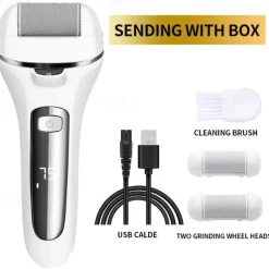 Electric Callus Removers for Feet Rechargeable Foot File Pedicure Kits Waterproof 2 Speed Foot Scrubber Professional Foot Care Tools for Dead Skin Cracked Heels with 3 Roller Heads