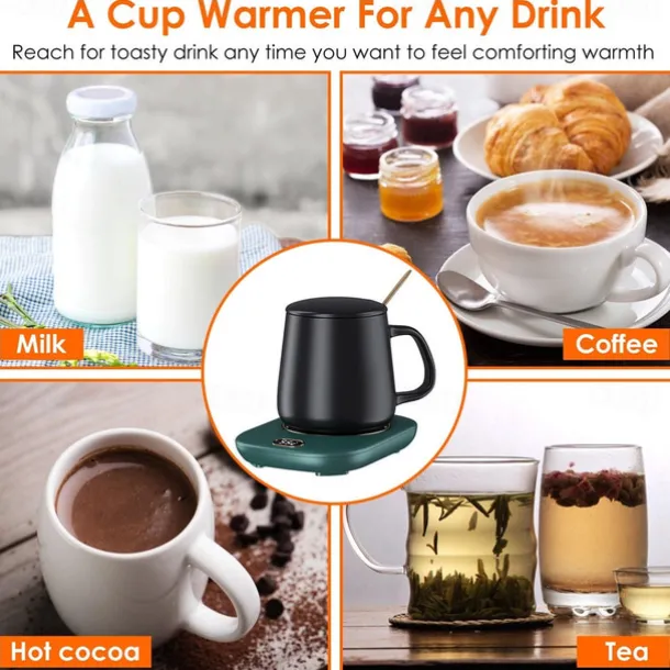 Electric Coffee Mug Heater for Desk Auto Shut off USB Tea Milk Beverage Cup Heater Heating Plate for Office Home 3 Temperature Setting