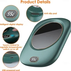 Electric Coffee Mug Heater for Desk Auto Shut off USB Tea Milk Beverage Cup Heater Heating Plate for Office Home 3 Temperature Setting