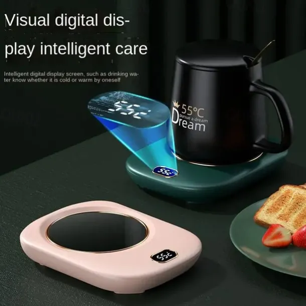 Electric Coffee Mug Heater for Desk Auto Shut off USB Tea Milk Beverage Cup Heater Heating Plate for Office Home 3 Temperature Setting