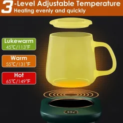 Electric Coffee Mug Heater for Desk Auto Shut off USB Tea Milk Beverage Cup Heater Heating Plate for Office Home 3 Temperature Setting