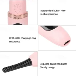 Electric Eyelash Curler Rechargeable Heating Portable Eyelash Curler Long Lasting Eyelash Curler Tool