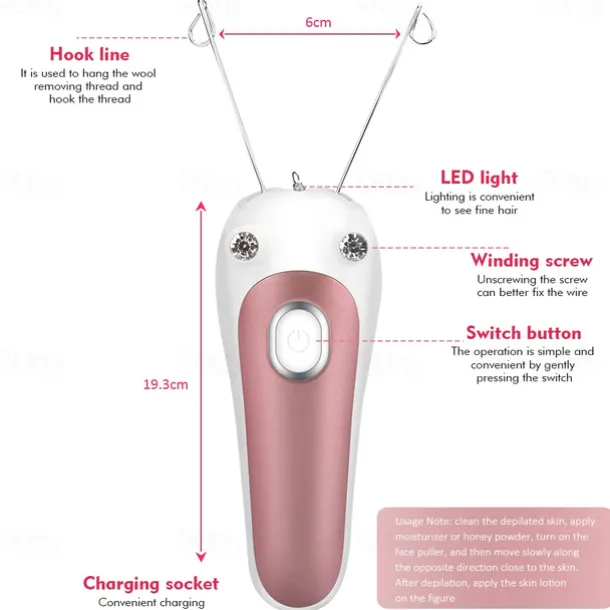 Electric Facial Hair Remover Female Body Leg Face Cotton Thread Epilator Shaver Mini Women Hair Removal Beauty Machine