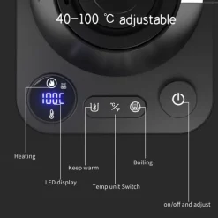 Electric Gooseneck Kettle Fast Water Boiler Stainless Steel Inner Temperature Control LCD Display Auto Shut Off 0.9L Pour Over Coffee and Tea Kettle