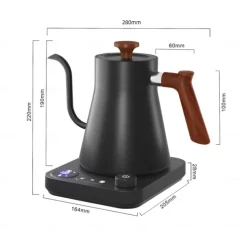 Electric Gooseneck Kettle Fast Water Boiler Stainless Steel Inner Temperature Control LCD Display Auto Shut Off 0.9L Pour Over Coffee and Tea Kettle