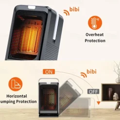 Electric Heater for Home Indoor 1000W Winter Space Heater PTC Ceramic Heating Fan 4 Modes 8H Timer Remote Control