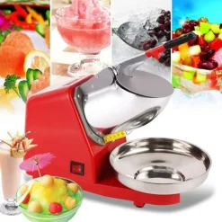 Electric Ice Crusher Crushed Ice Machine Snow Cone Maker with Stainless Steel Bowl Ice Shaver for Ice Cream, Cocktails, Cold Juice and Smoothies