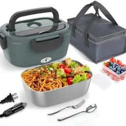 Electric Lunch Box Portable Fast Heating Lunch Box 1.5L Stainless Steel Container Adult Food Warmer Suitable for Cars