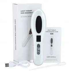 Electric massage comb red and blue light into the scalp massager hair medicine comb