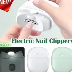 Electric Nail Clippers Automatic Nail Clipper with Light 2 In 1 Fingernail Cutter and File with Nail Scraps Storage USB Rechargeable Safety Fingernail Trimmer for Adults and Baby Nail Care