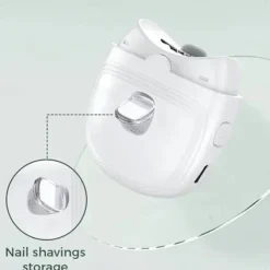 Electric Nail Clippers Automatic Nail Clipper with Light 2 In 1 Fingernail Cutter and File with Nail Scraps Storage USB Rechargeable Safety Fingernail Trimmer for Adults and Baby Nail Care