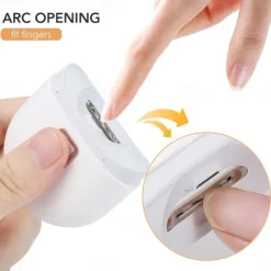 Electric Nail Clippers Automatic Nail Clipper with Light 2 In 1 Fingernail Cutter and File with Nail Scraps Storage USB Rechargeable Safety Fingernail Trimmer for Adults and Baby Nail Care