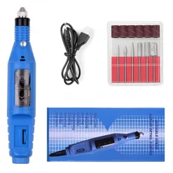 Electric Nail Drill Manicure & Pedicure Care Set Mini Nail Kit 6pcs Fuchsia Electric Nail Drill Kit with Accessories for Manicure & Pedicure Nail Art Pen