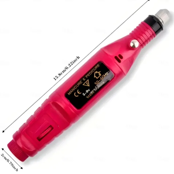 Electric Nail Drill Manicure & Pedicure Care Set Mini Nail Kit 6pcs Fuchsia Electric Nail Drill Kit with Accessories for Manicure & Pedicure Nail Art Pen
