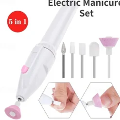 Electric Nail File Electric Manicure Pedicure Nail Drill Set 5 In 1 Professional Electric Nail File Grinder Grooming Personal Manicure And Pedicure