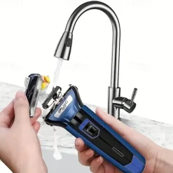 Electric Razor Trimmer For Men - 3 Replaceable Blade Heads -Wet & Dry Shave Ball Nose Body Hair Facial Shaver - Ideal Mens Gifts