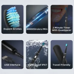 Electric Toothbrush Rechargeable Sonic Tool Electric Toothbrush Replacement Brush Heads Professional Sonic Toothrsuh
