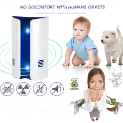 Electronic Ultrasonic Pest Repeller – Multi-Function Insect Killer for Mice, Bed Bugs, Ants, Cockroaches, US/UK Plug