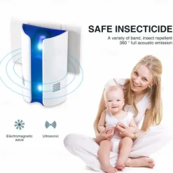 Electronic Ultrasonic Pest Repeller – Multi-Function Insect Killer for Mice, Bed Bugs, Ants, Cockroaches, US/UK Plug