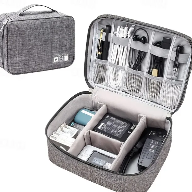 Electronics Organizer, Travel Universal Cable Organizer Bag, Waterproof Electronics Accessories Storage Cases, Storage Organizer For Cable, Charger, Phone, USB, SD Card, Hard Drives, Power Bank, Cords
