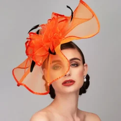Elegant & Luxurious Feather Linen Rayon Kentucky Hat Fascinators Headpiece with Feather Floral Flower 1PC Melbourne Cup Wedding Horse Race Ladies Day Headpiece dress Race Day Dress
