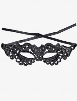 Elegant Black Lace Masquerade Mask for Women – Gothic Venetian Style Party and Halloween Costume Accessory