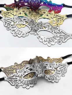 Elegant Black Lace Masquerade Mask for Women – Gothic Venetian Style Party and Halloween Costume Accessory