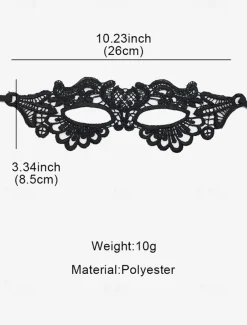 Elegant Black Lace Masquerade Mask for Women – Gothic Venetian Style Party and Halloween Costume Accessory