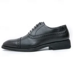 Elegant Brown Faux Leather Dress Shoes with Brogue Detailing for Professional and Business Settings