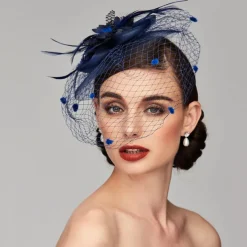 Elegant Fascinators Hats Linen Net Mesh Headpiece Kentucky Hat with Clip Headband Feather Floral Flower Mesh Net Wedding Evening Party Horse Race Ladies Day Headpiece Headwear