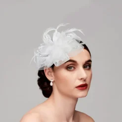 Elegant Feather Net Fascinators Hats with Feathers Fur Floral 1PC Special Occasion Kentucky Horse Race Ladies Day Headpiece dress to impress Race Day Dress