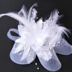 Elegant Feather Net Fascinators Hats with Feathers Fur Floral 1PC Special Occasion Kentucky Horse Race Ladies Day Headpiece dress to impress Race Day Dress