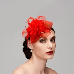 Elegant Feather Net Fascinators Hats with Feathers Fur Floral 1PC Special Occasion Kentucky Horse Race Ladies Day Headpiece dress to impress Race Day Dress