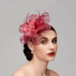 Elegant Feather Net Fascinators Hats with Feathers Fur Floral 1PC Special Occasion Kentucky Horse Race Ladies Day Headpiece dress to impress Race Day Dress